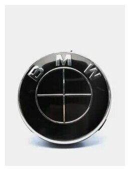 Колпачки заглушки на литые диски для BMW (БМВ) цвет черный с хромом