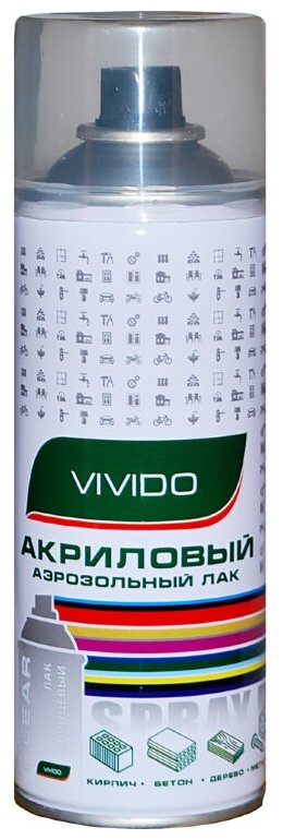 Лак Vivido акриловый бесцветный глянцевая 520 мл