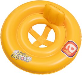 Круг для плавания с сиденьем двухкамерный Bestway Swim Safe ступень А, 32027 BW желтый