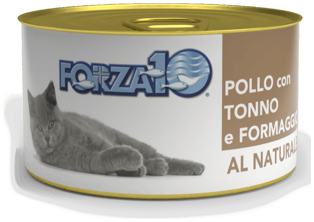 FORZA10 CAT AL NATURALE для взрослых кошек с курицей, тунцом и сыром (75 гр х 24 шт)