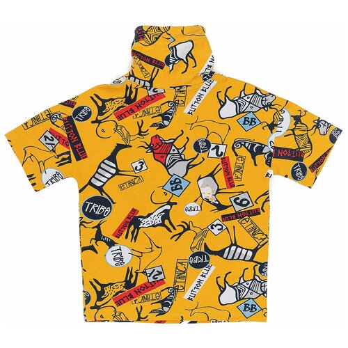 фото Футболка button blue, размер 98, желтый