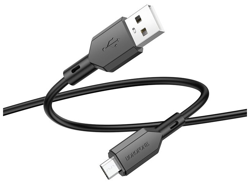 Кабель USB - MicroUSB BOROFONE BX70 24A черный 1м