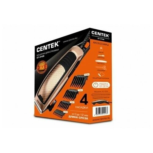 Машинка для стрижки 12вт сеть 4 насадки 36912мм Centek 149300₽