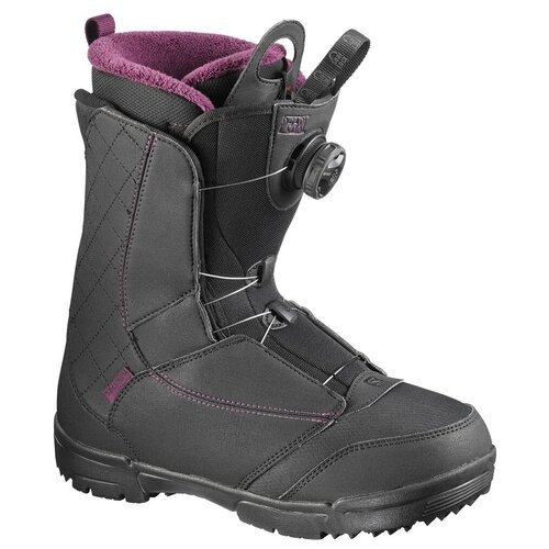 фото Сноубордические ботинки salomon pearl boa 6.5 / 24.5, black/bord/bk