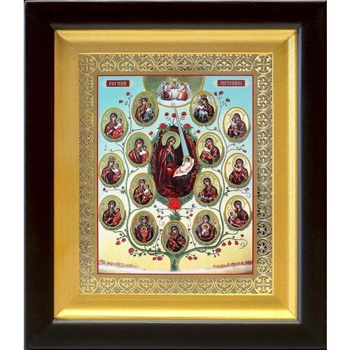 Древо Пресвятой Богородицы, икона в киоте 14,5*16,5 см древо пресвятой богородицы икона в широком киоте 21 5 25 см