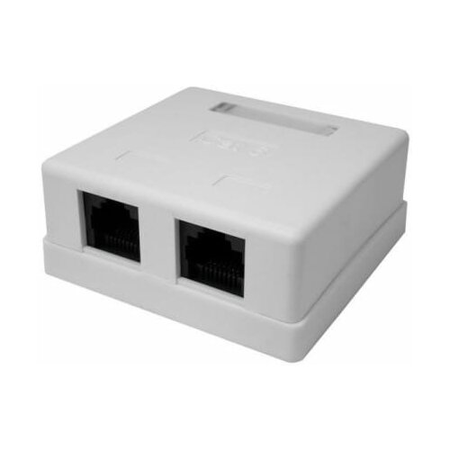 Компьютерная розетка 8P8C (RJ-45), UTP, Cat.6, 2 порта | код 10-0310 | SUPRLAN (9шт. в упак.)