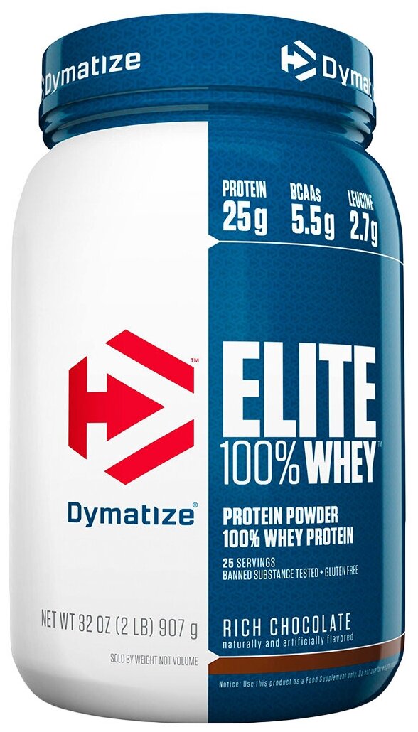 Dymatize Elite Whey 907 г Насыщенный Шоколад