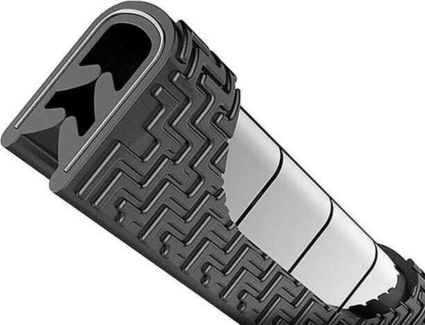 фото Защитная накладка на контур двери, металлический сердечник, 5 м, черный