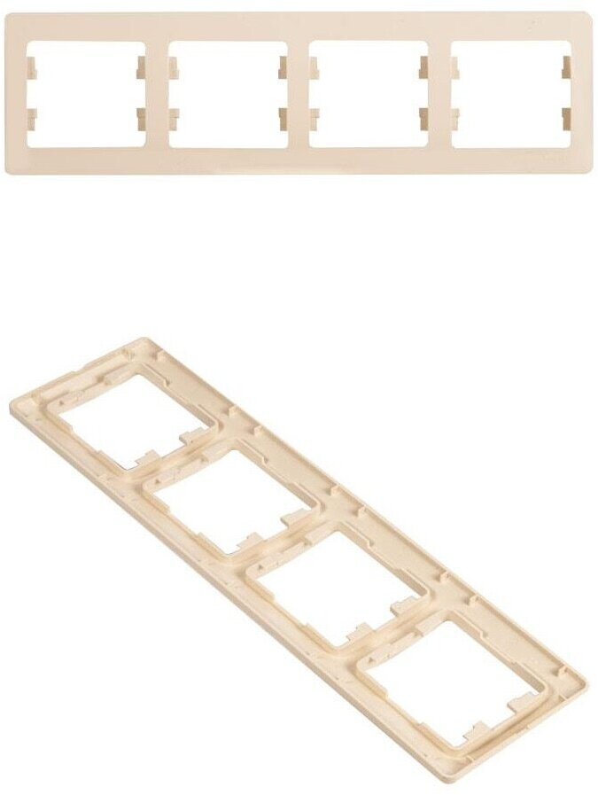 Рамка 4 поста GLOSSA, горизонтальная, бежевый. GSL000204 Schneider Electric - фотография № 7