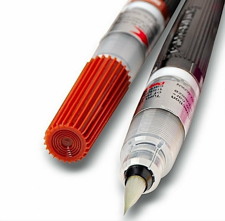 Кисть с краской Pentel "Colour Brush" Оливковый - фото №7