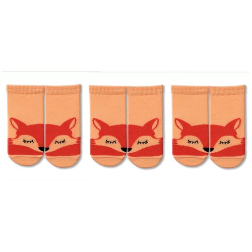 фото Носки капризуля комплект из 3 пар, размер 14 (12-14), персиковый