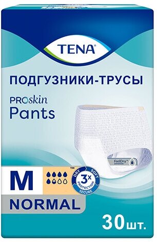 Подгузники-трусы Tena ProSkin Pants Normal Medium, объем талии 80-110 см, 30 шт.