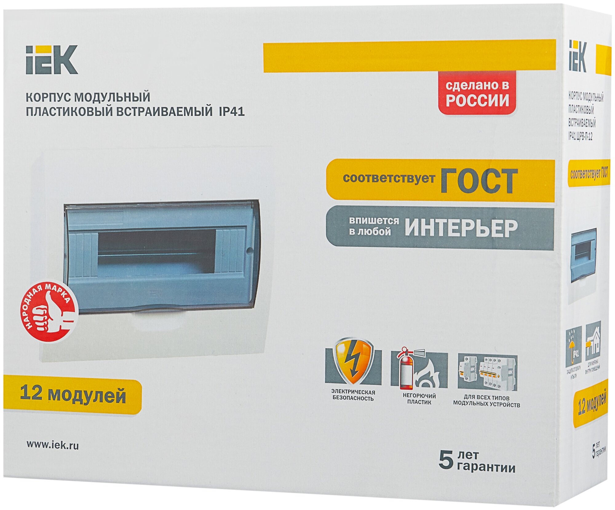 IEK MKP12-V-12-40-10 Щит ЩРв-П-12 IP41 пластиковый встраиваемый белый прозрачная дверь IEK MKP12-V-12-40-10