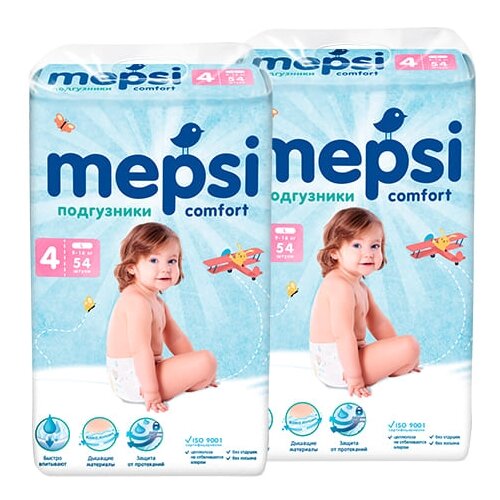 Mepsi подгузники Comfort, 54 шт., 2 уп. mepsi трусики comfort 44 шт 2 уп