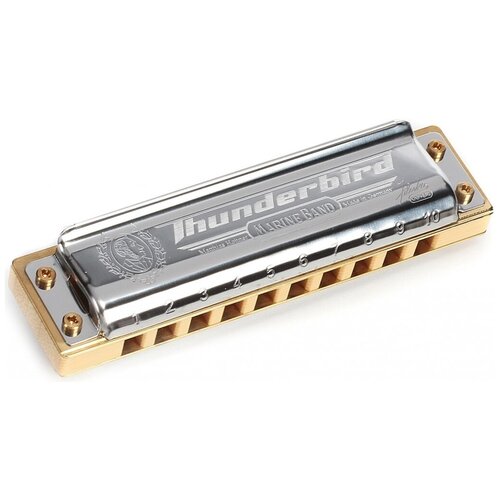 Губная гармошка Hohner Marine Band Thunderbird (M201173X) A Low, бежевый/серебристый