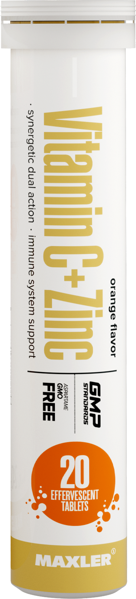 Витамин С + Цинк Maxler Vitamin C + Zinc, 20 шипучих таблеток - Апельсин