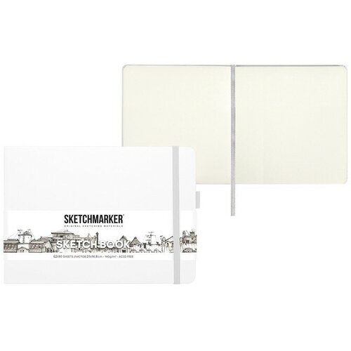 фото Скетчбук sketchmarker, 210 х 148 мм, 80 листов, белый, блок 140 г/м2