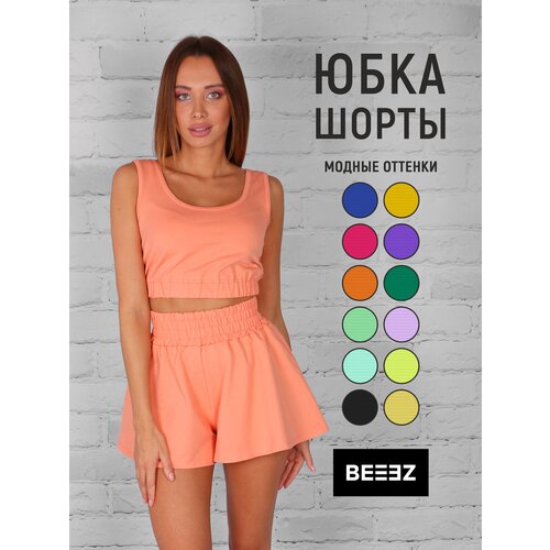 фото Юбка beeez, мини, размер xs, коралловый