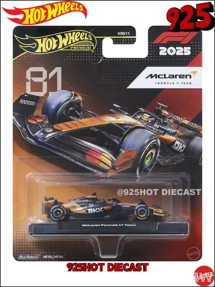 Машинка Hot Wheels premium F1 McLaren Formula 1 Team 81 HRV11 26J