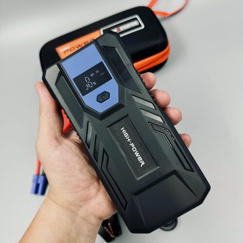 Изображение товара Пуско-зарядное устройство 12 В бустер для бензина и дизеля — с мощными крокодилами и чехлом