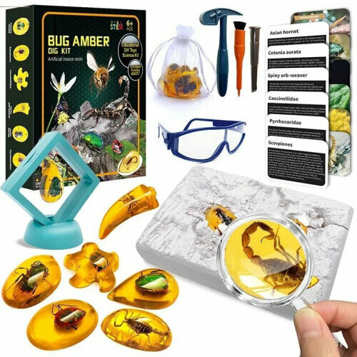 Набор для раскопок Sharktoys 26900009 Насекомые в янтаре 1480₽