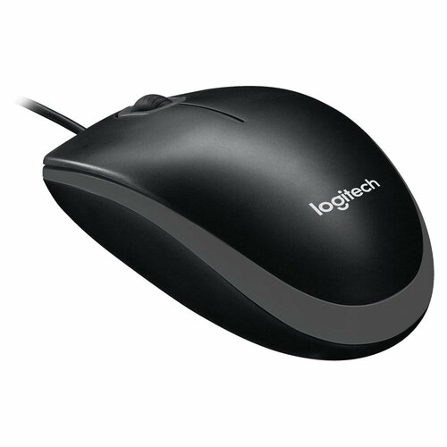 Мышь проводная LOGITECH B100 USB 2 кнопки 1 колесо-кнопка оптическая черная 910-003357 1 шт 1050₽