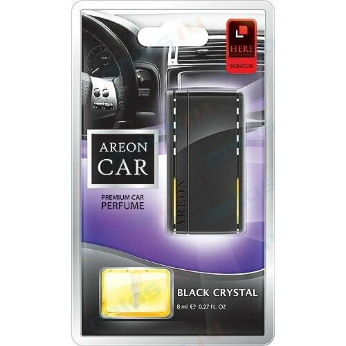 фото Ароматизатор на печку жидкий areon car black crystal черный кристалл блистер 8 мл