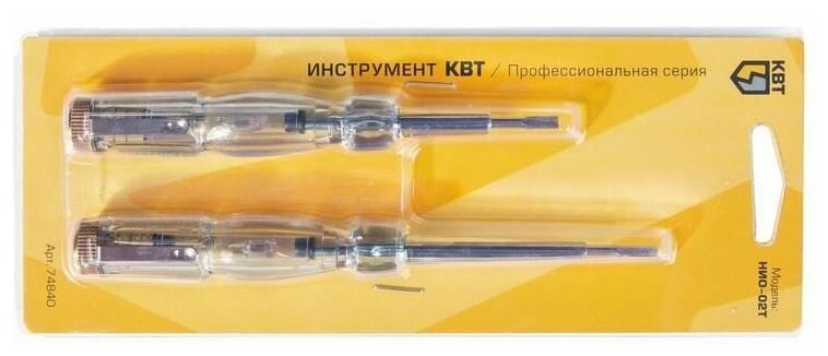 Набор отверток КВТ НИО-02Т, 100-500В, 2 предмета, индикаторные, SL3