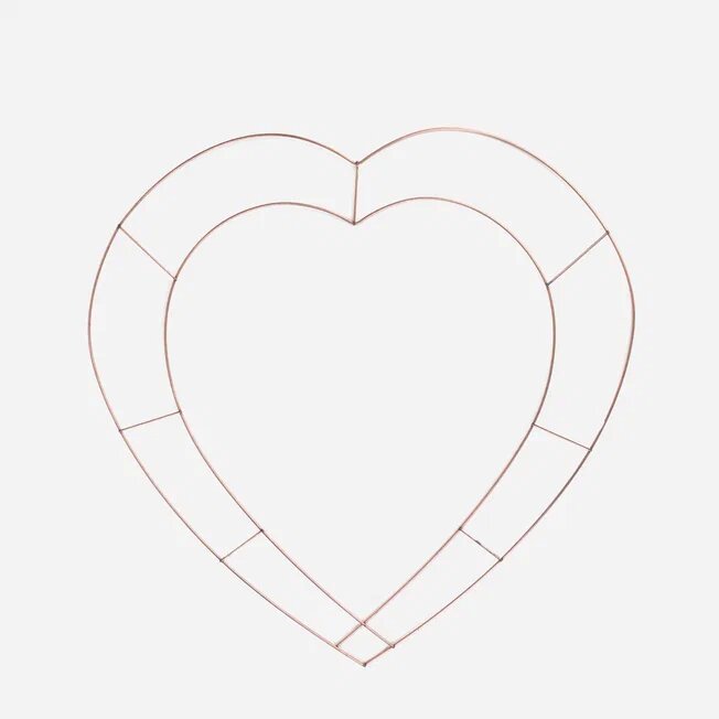 Основа для создания венка "Сердце", металл, бежевый, 45x46 см — фото 1