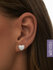 Серьги пусеты MIESTILO, серебро, 925 проба, родирование, фианит
