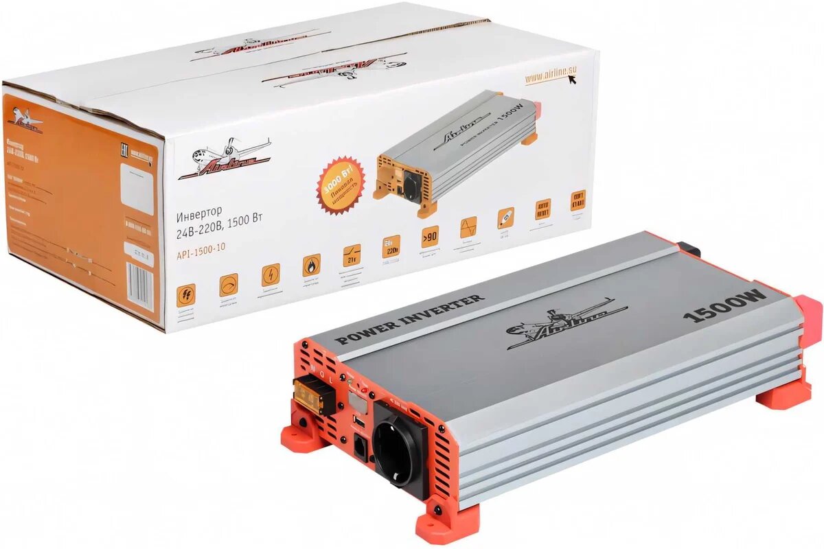 Airline Инвертор 24В-220В, 1500 Вт API-1500-10 — фото 1