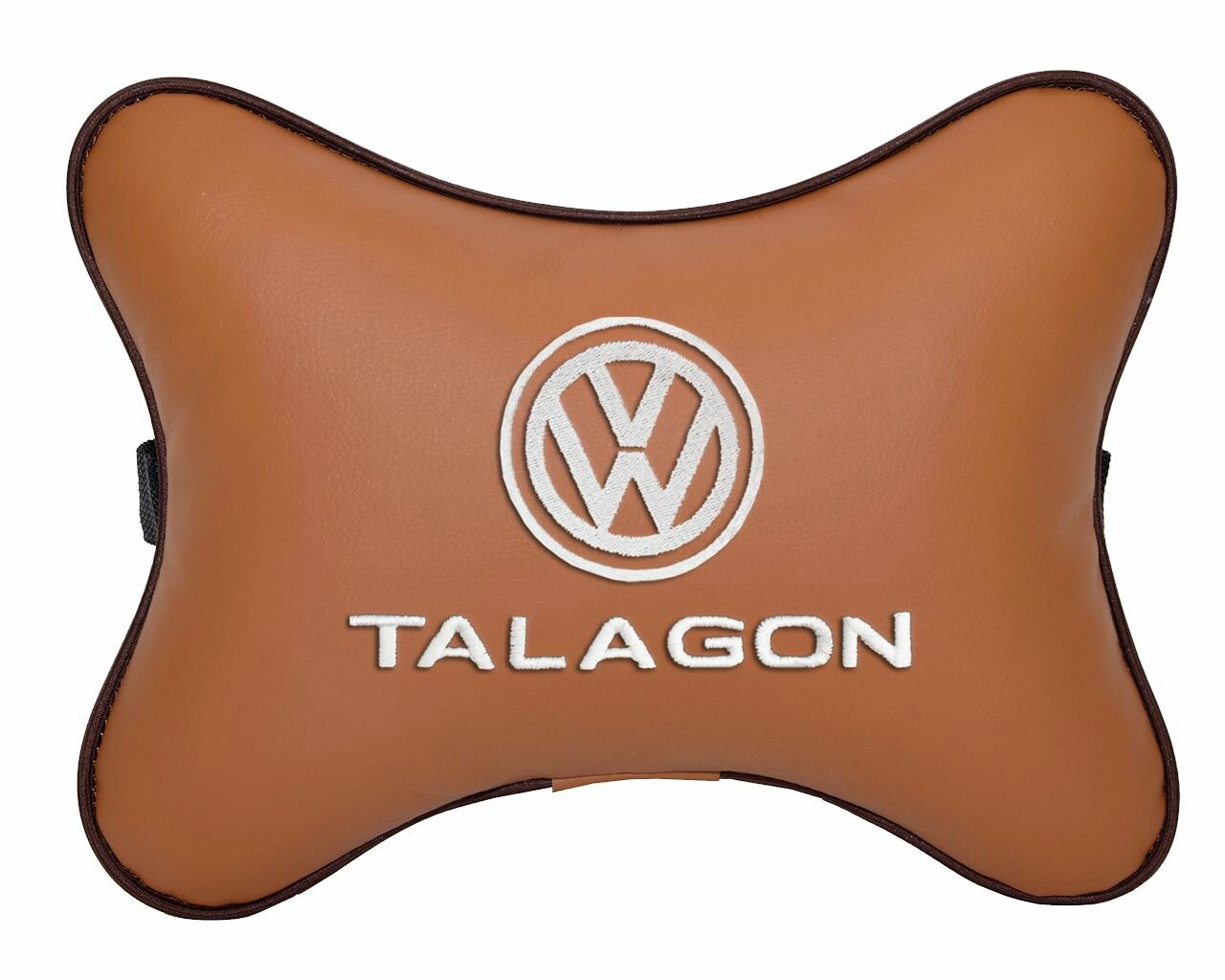 Подушка на подголовник рыжая экокожа VOLKSWAGEN Talagon