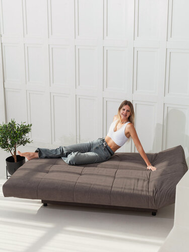 Изображение товара Диван раскладной с механизмом клик-кляк Джакарта 2 Коричневый CITYHD