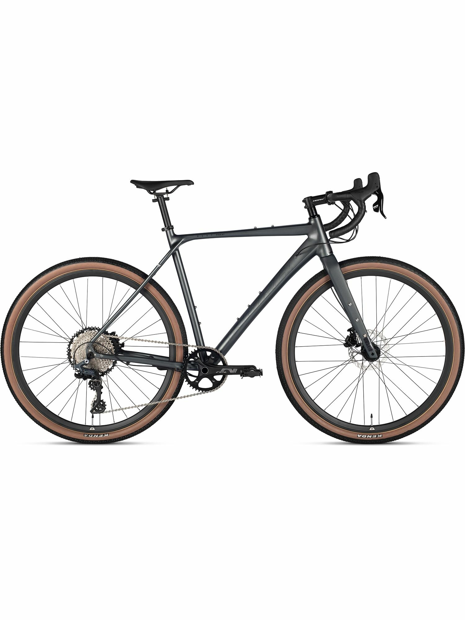 Велосипед гравийный HORH DUST ELITE 700C" (2025) Matt Grey для взрослых на рост 195-205 см, алюминиевая рама 55 см