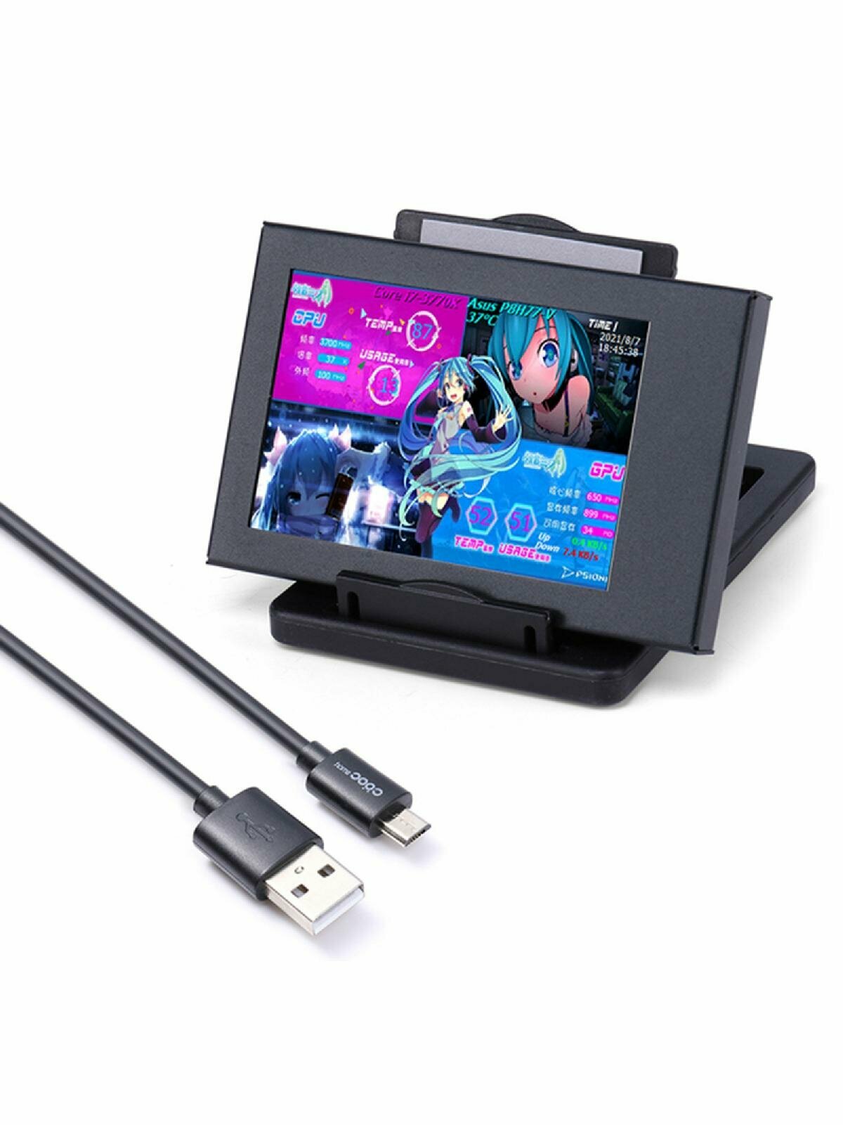 3.5 Inch IPS Computer Secondary Screen HDD Dislay CPU GPU RAM HDD Secondary Screen 360 Degree Rotation Monitoring