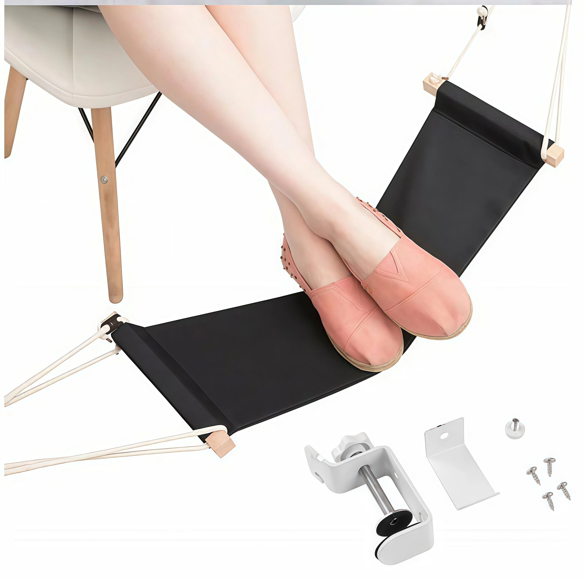 Гамак для ног C511 регулируемый угол наклона текстиль 50x65х17 см черный