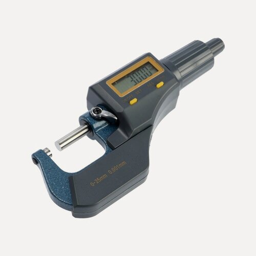 Изображение товара Микрометр электронный тундра, металлический, диапазон 0-25 мм, шаг измерения 0.001 мм 9938244