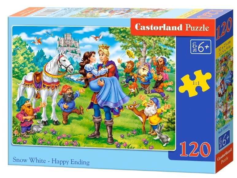 Пазл Castorland Puzzle Белоснежка и принц 120 деталей 32х23см B-13463 6+