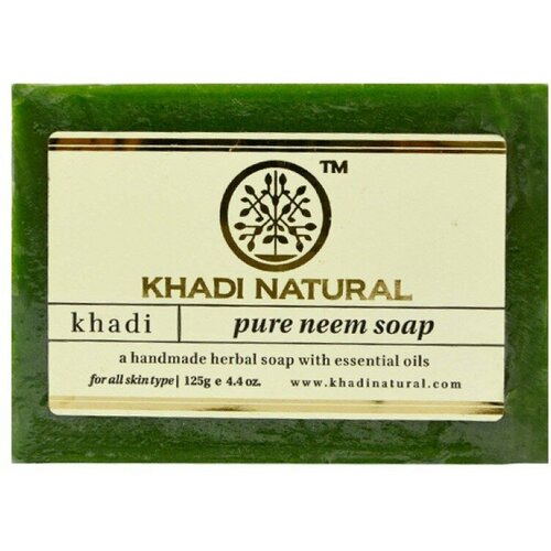 ним тулси мыло ручной работы кхади neem tulsi soap khadi natural Мыло Ним марки Кхади (Pure Neem soap Khadi), 125 грамм