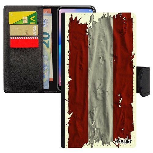 фото Чехол книжка для телефона apple iphone 8, "флаг австрии на ткани" патриот страна utaupia