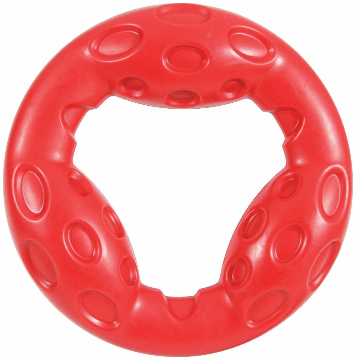 Игрушка для собак Zolux Кольцо, серия Бабл, термопластичная резина, красная, 18 см - фотография № 1