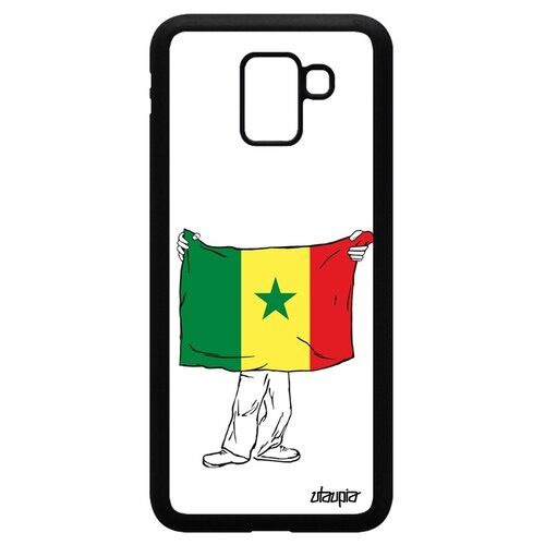 фото Чехол для мобильного galaxy j6 2018, "флаг сенегала с руками" патриот государственный utaupia