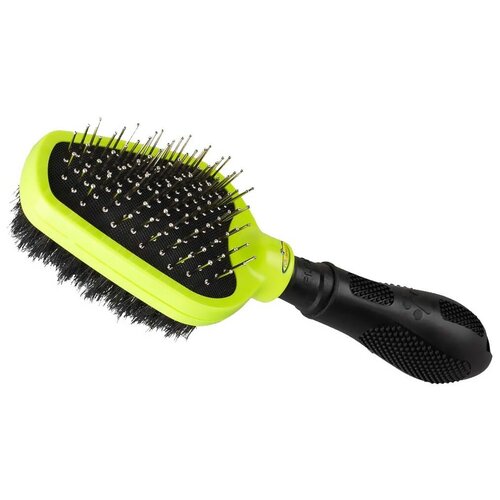 Щетка-пуходерка FURminator Dual Brush, зеленый/черный щетка расчёска furminator curry comb черный зеленый