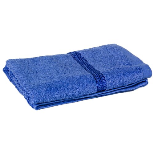 фото Махровое полотенце для лица и рук utex 90 х 50 см, геометрический узор, синее