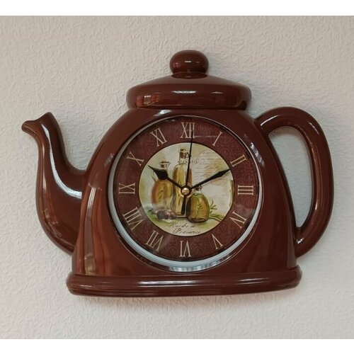 Часы настенные кухонные в форме чайника, 18 см