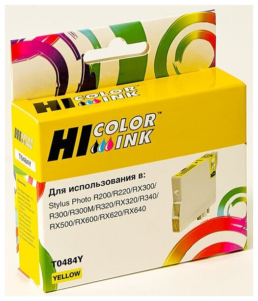 Картридж Hi-Black (HB-T0484) для Epson Stylus Photo R200/R300/RX500/RX600, Y