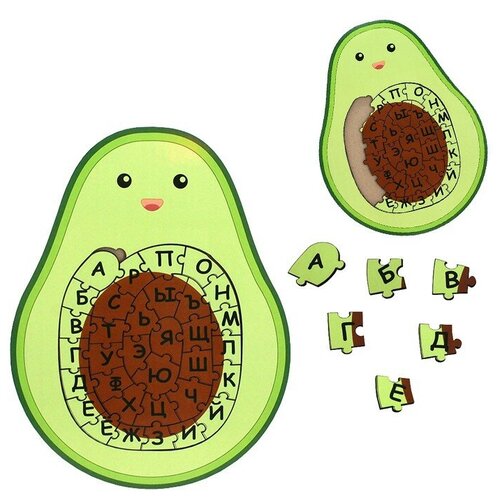 Деревянный пазл Авокадо-азбука БП-00000247 /Арбо/ пазл деревянный азбука