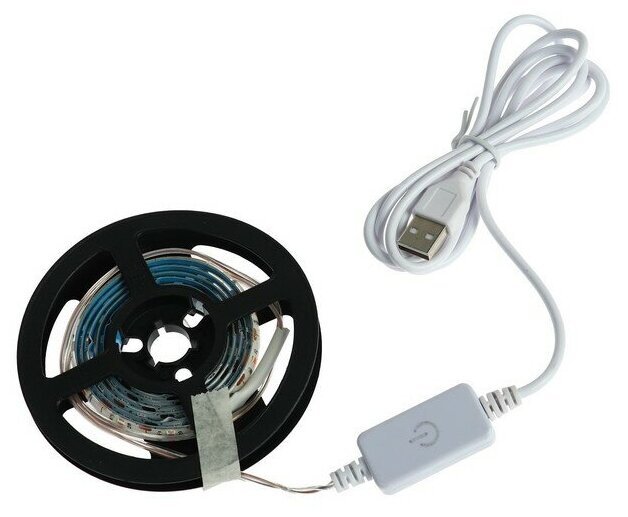 Фитолента светодиодная Luazon, 5 В, SMD5050, 2 м, IP65, 10.3 Вт, 60 LED/м, дим., USB - фотография № 5