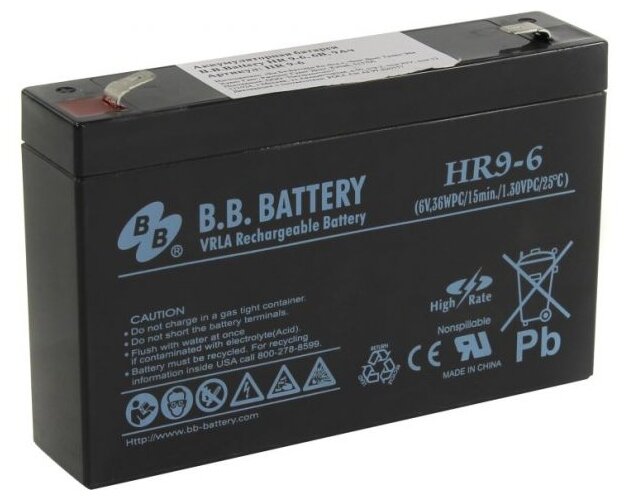 Аккумуляторная батарея B.B. Battery HR9-6 6В 9 А·ч