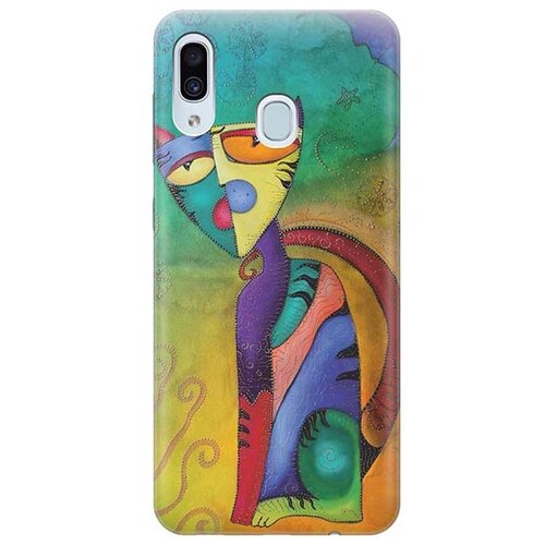 фото Чехол - накладка artcolor для samsung galaxy a40 с принтом "разноцветный котик" re:pa